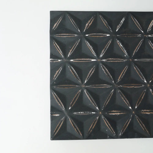 Black Square Shape Handcrafted MDF Wall Decor Elegant Home Accent