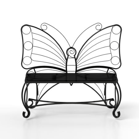 Butterfly Cast Metal Garden Bench, Outdoor Bench Patio Seat, Park Bench Outdoor Seating For Garden, Yard, Park, Entryway