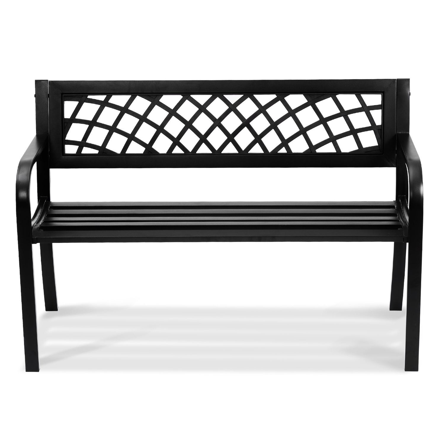 VEVOR Outdoor Bench,46 Inches Metal Garden Bench For Outdoors, 480 Lbs Load Capacity Bench,  Outdoor Garden Park Bench With Backrest And Armrests, Patio Bench For Garden, Park, Yard, Front Porch