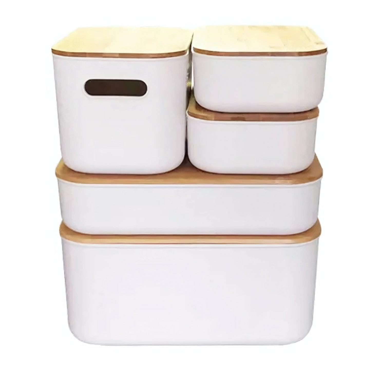 Plastic & Bamboo Storage Containers – Multi-Purpose Organisers-0
