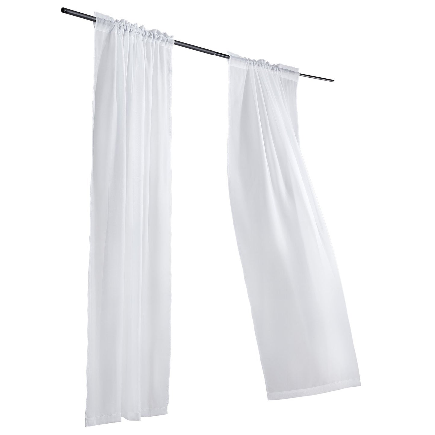 Sheer Curtains 52 W X 84 L Inches 2 Panels Window Drapes Rod Pocket Polyester