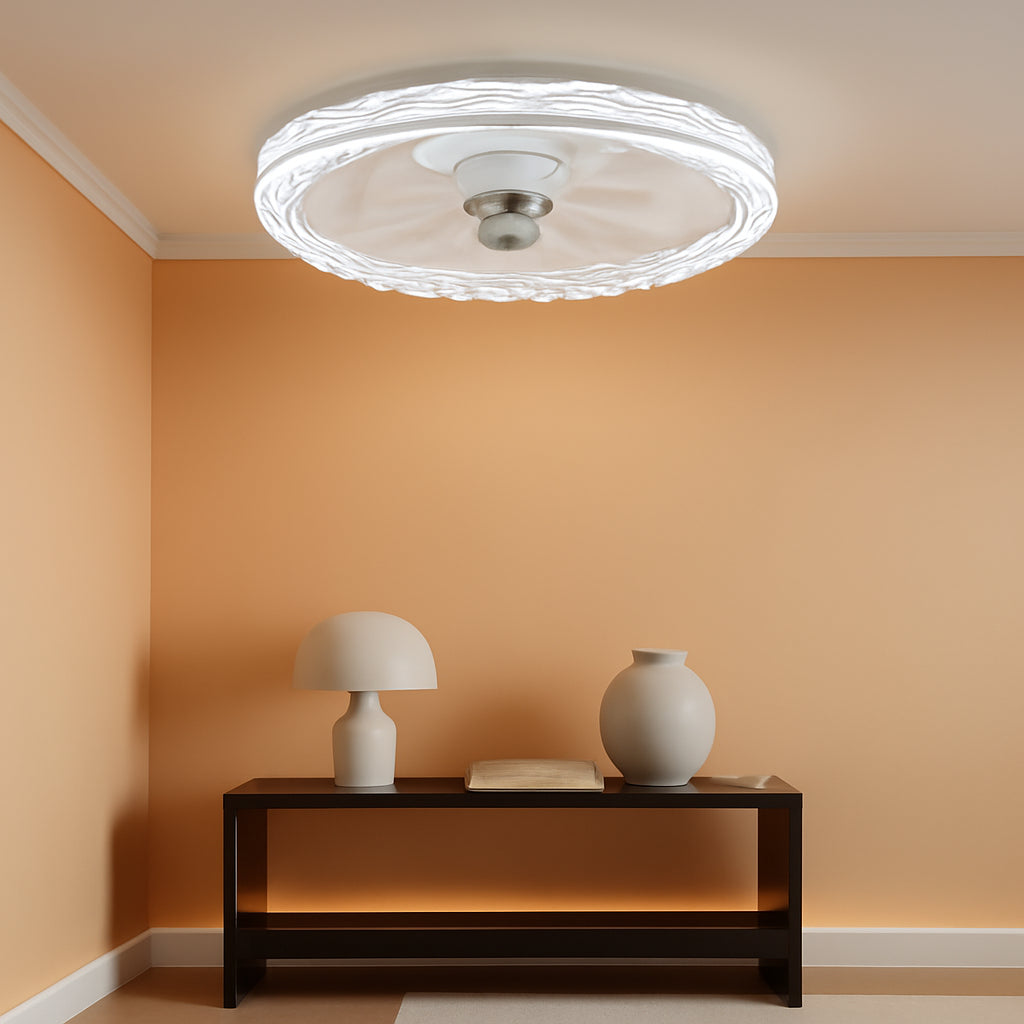 20Inch Flush Mount Ceiling Fan With Dimmable Lights-0