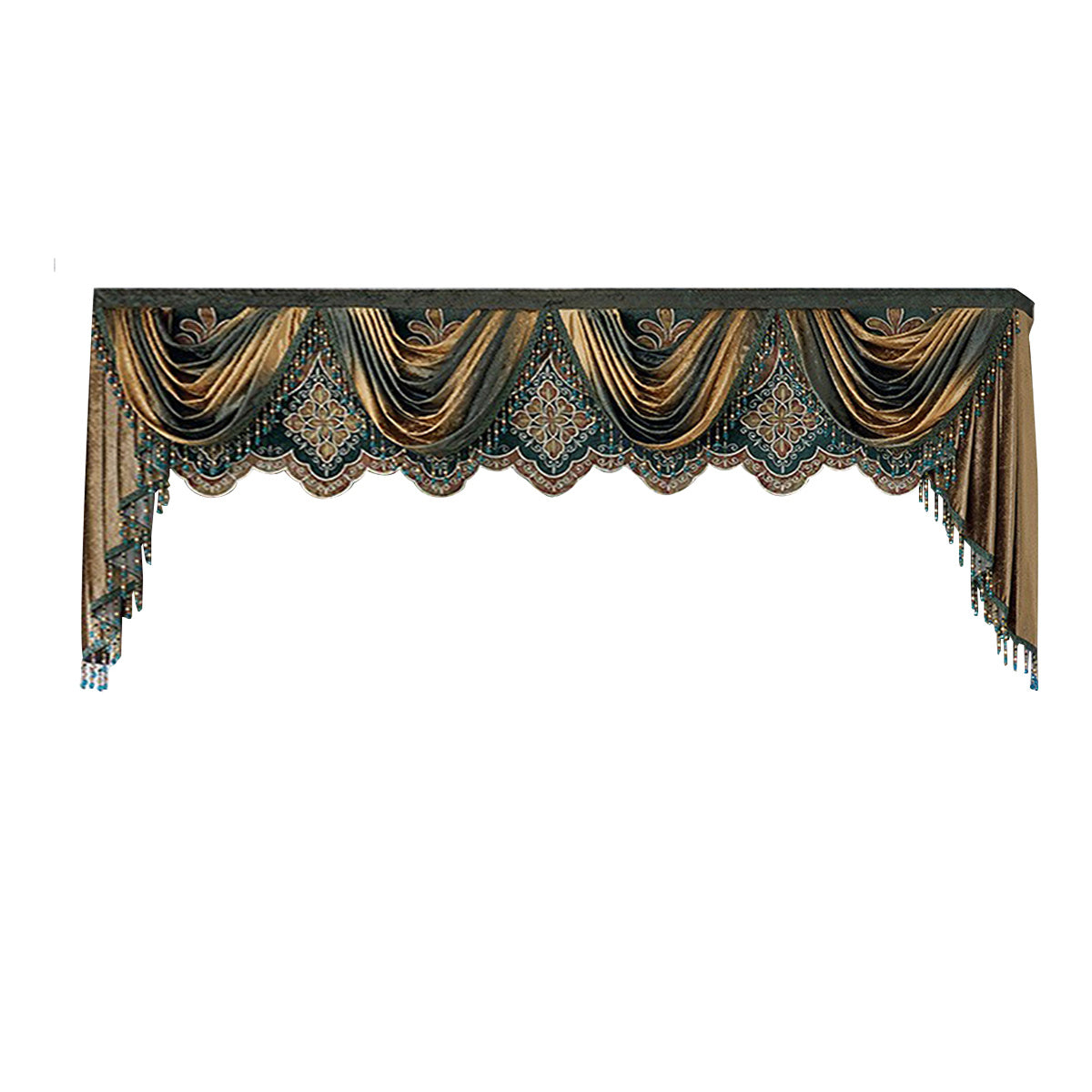 Two Pieces Of Luxurious European Villa Curtains With Elegant Floral Patterns, Suitable For Living Room And Bedroom