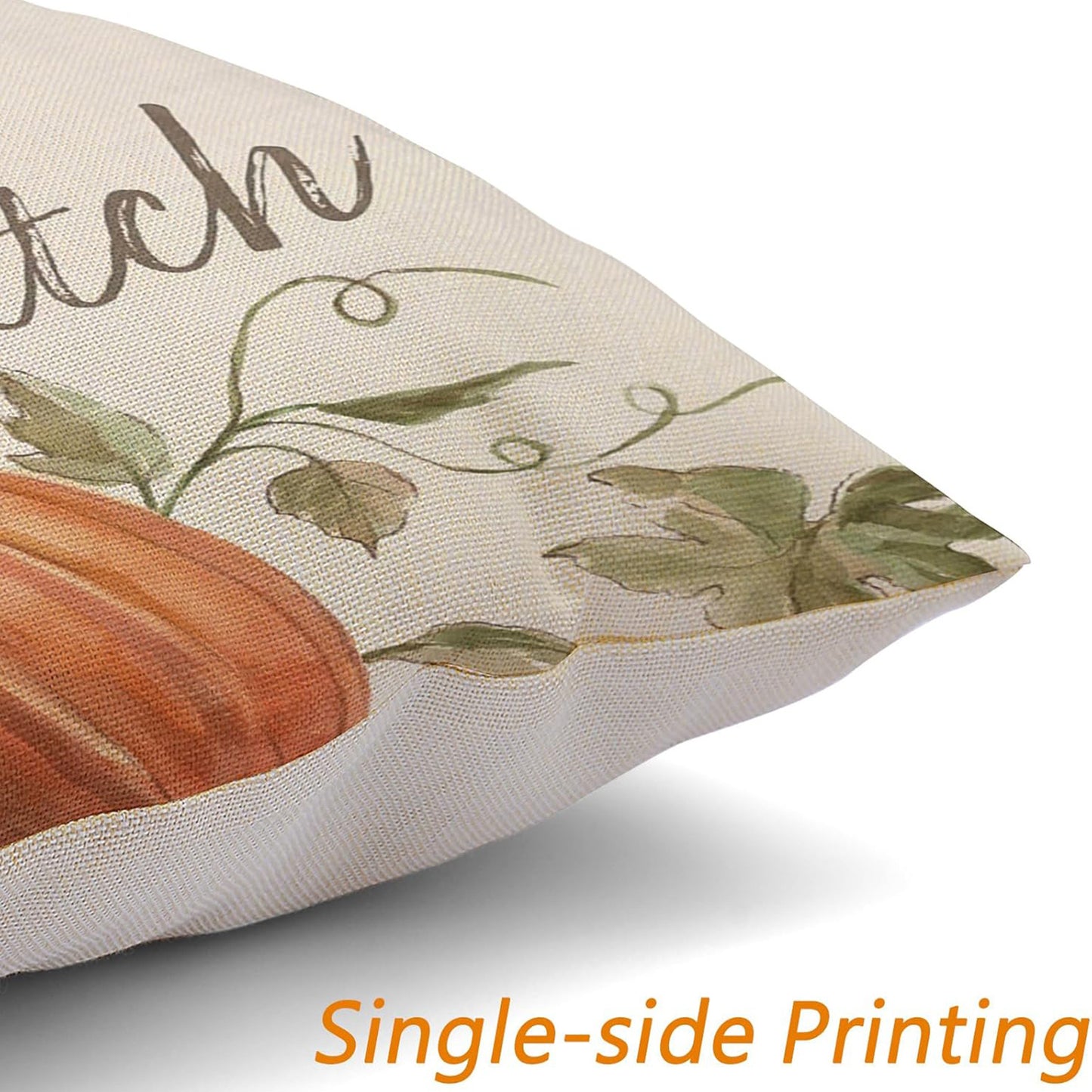4Pcs Thanksgiving Fall Throw Pillows Cushion Case 18x18in Set Of 4 Pumpkin Watercolor Farmhouse Pillowcase For Thanksgiving Day Harvest Festival Party Autumn Home Sofa Couch Bed Chair