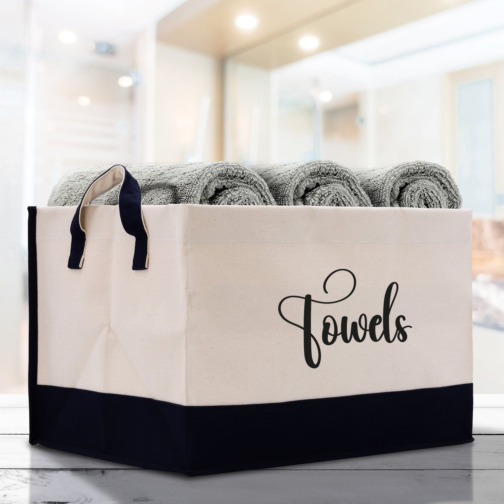 Personalized Canvas Storage Tote Bag Storage Towels-0