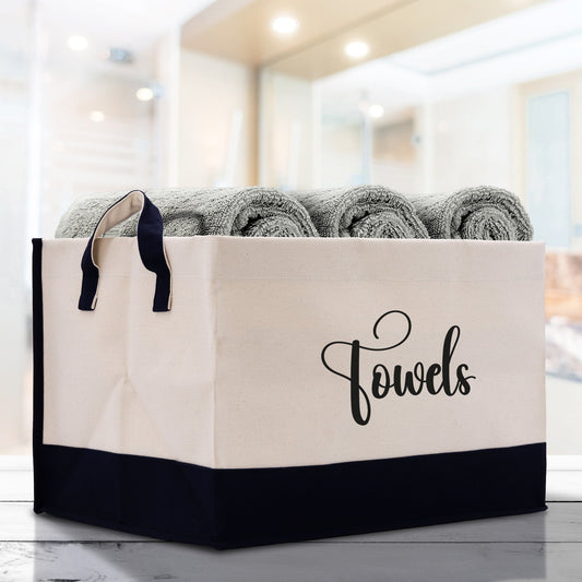 Personalized Canvas Storage Tote Bag Storage Towels-0