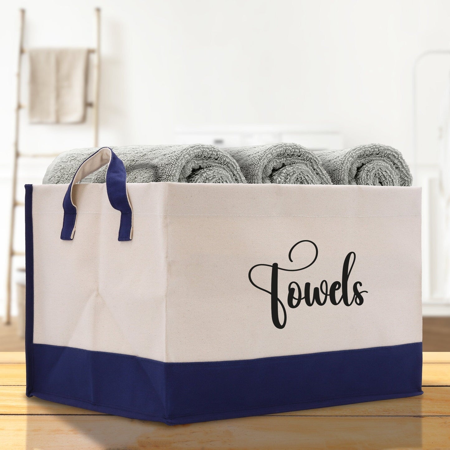 Personalized Canvas Storage Tote Bag Storage Towels-1