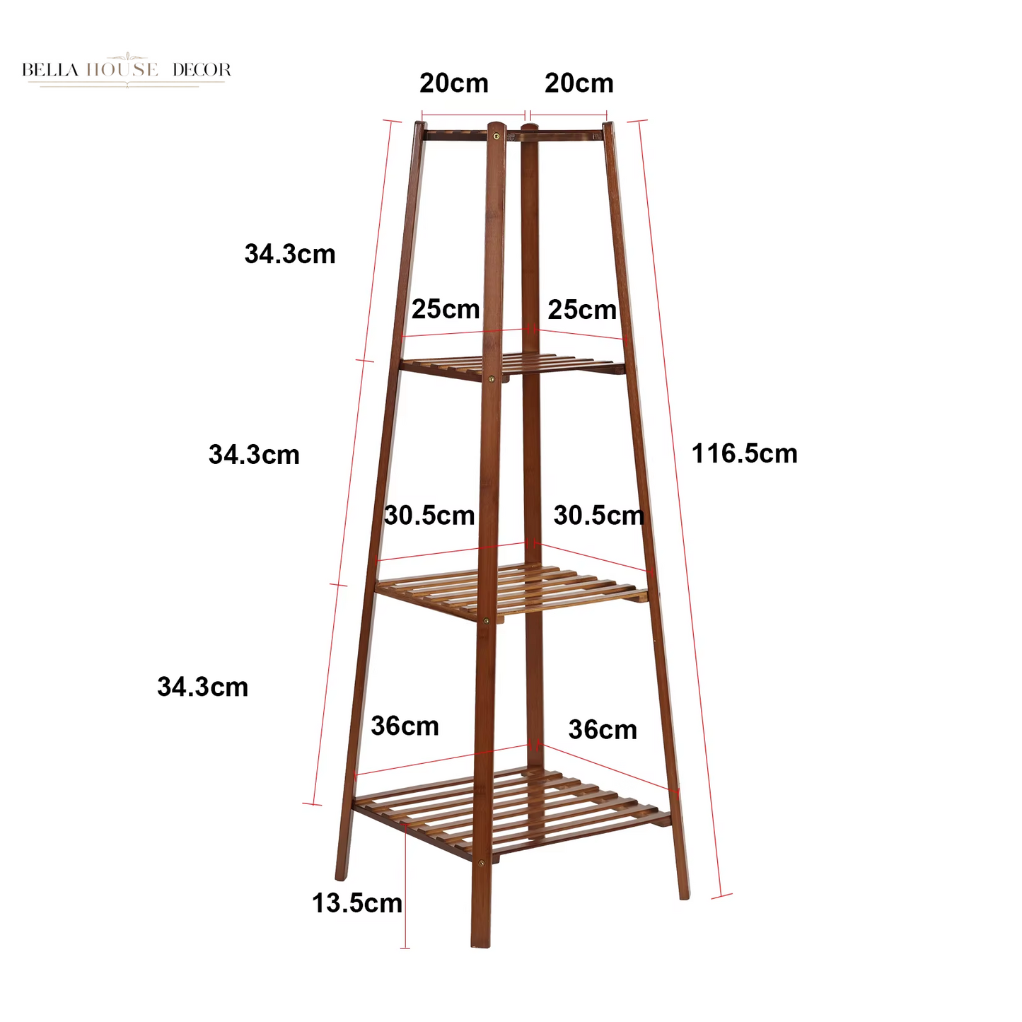 77/97/117Cm Tall Bamboo Plant Stand Flower Pot Display Rack Shelf Indoor Outdoor
