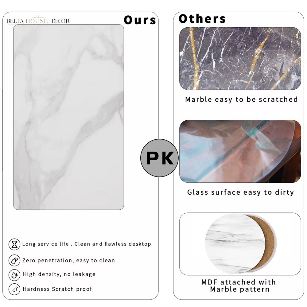 Modern round Marble Metal Base Nesting Set Side Accent Table Living Room Storage Small End Table, Set of 2, Marble and Gold