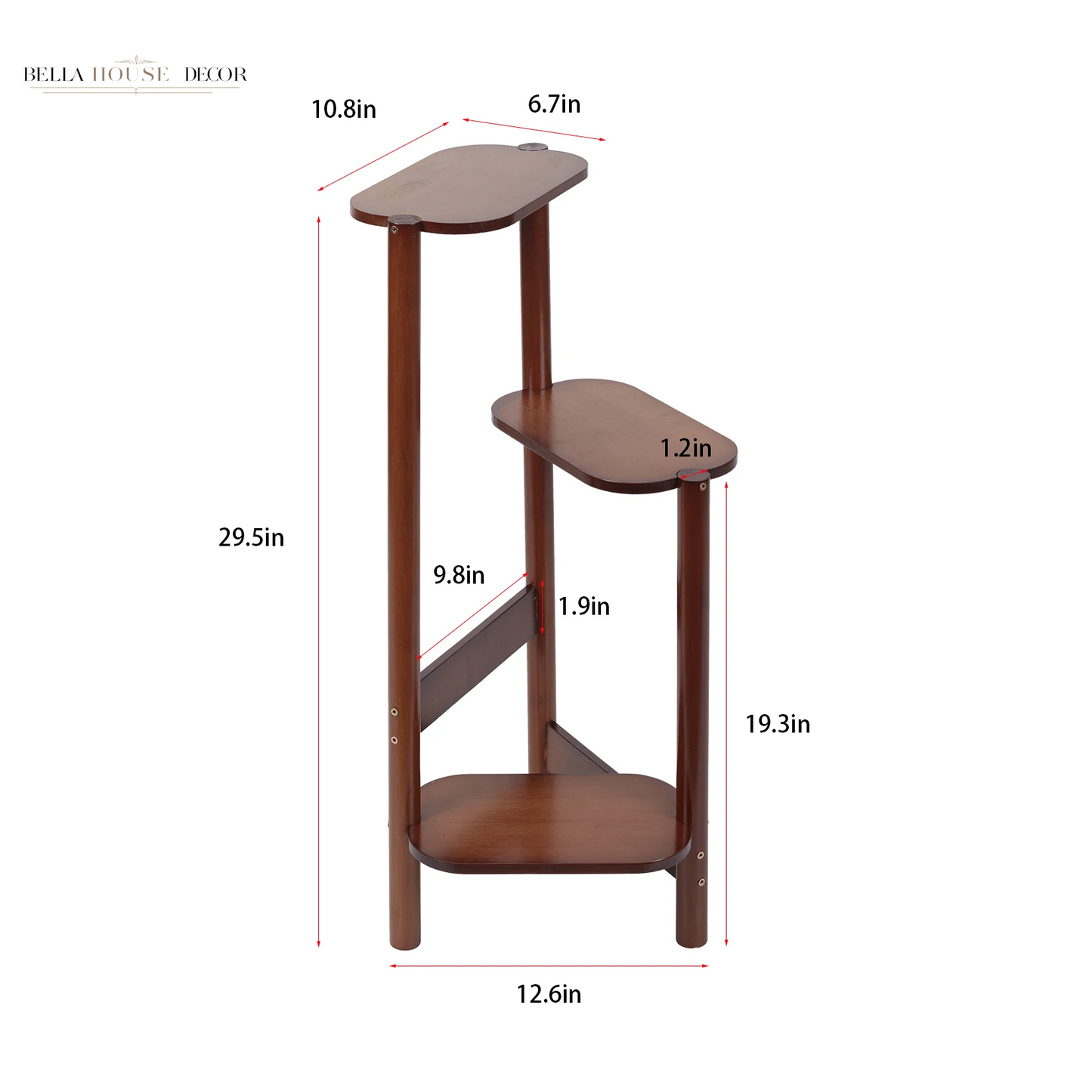 3-Tier Bamboo Plant Stands Indoor, Plant Stand Holder, Corner Plant Shelf, Plant Display Rack for Corner Balcony and Bedroom