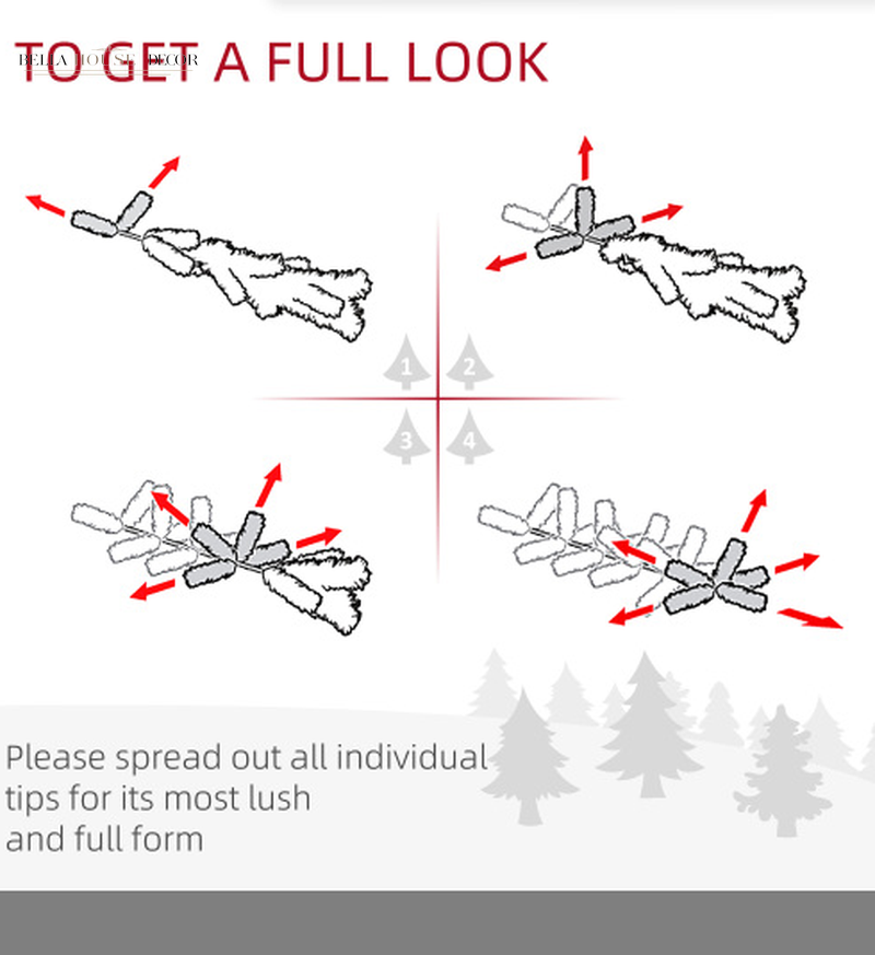 HOMCOM Prelit Holiday Christmas 4-Piece Set, Garland Wreath and Set of 2 Entrance Trees with Warm White LED Lights, Red Berries, Pine Cones, Green