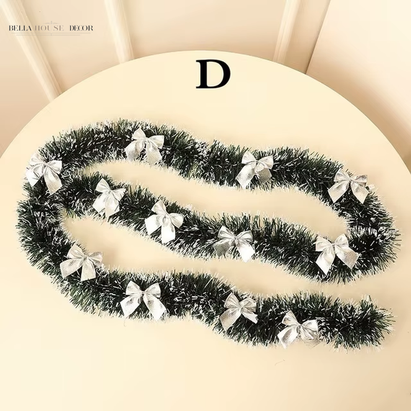 1PCS 2M Christmas Eve Decoration Bar Tops Ribbon Garland Christmas Tree Kitchen Ornaments Wedding Party Decoration Prop