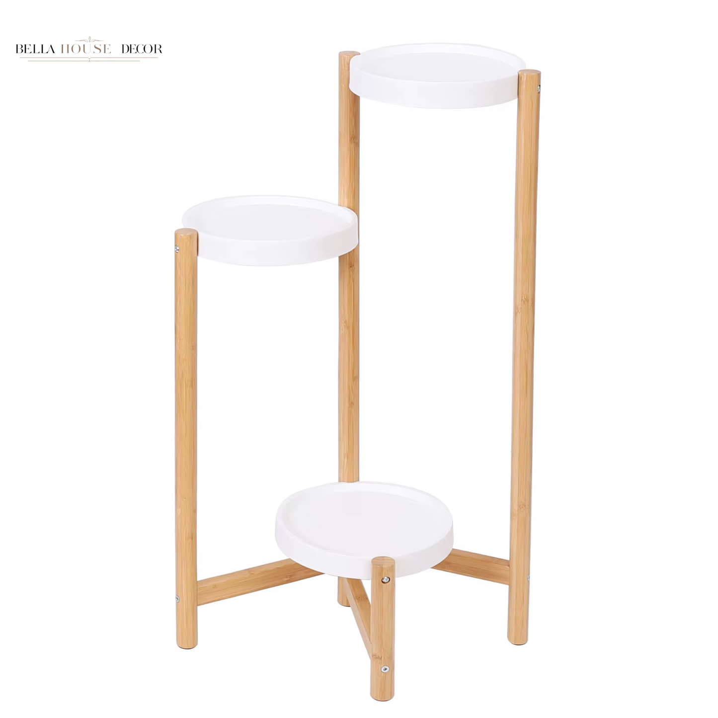 Bamboo Plant Stands Indoor, 3 Tier Tall Corner Plant Stand Holder & Plant Display Rack for Outdoor Garden